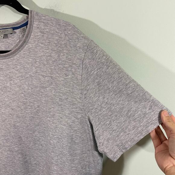 Ted Baker Men's Grey Classic Grey Regular Fit Short Sleeve Tee Size 6 XXL - Picture 9 of 9